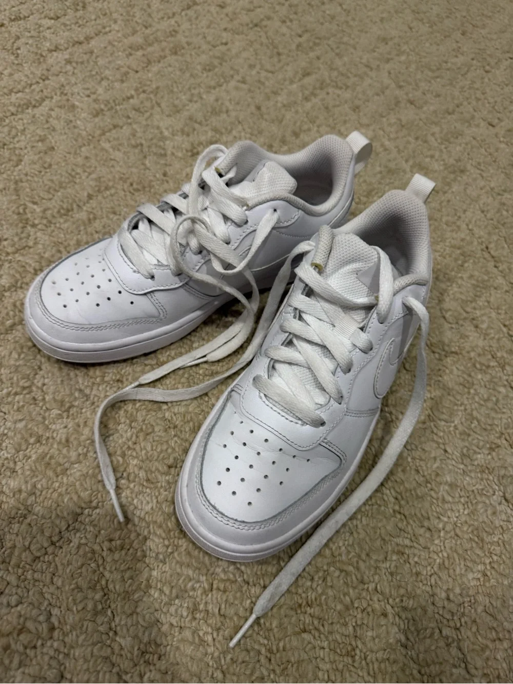 Unisex White Nike Kids White Athletic Sneakers